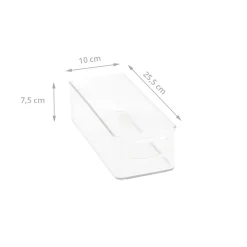 Bac en plastique S transparent et empilable pour organiser placards et tiroirs