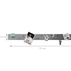 Barre magnétique murale en inox avec 12 aimants fins et puissants