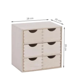 Bloc 6 tiroirs en bois