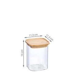 Bocal carré en verre 900 ml