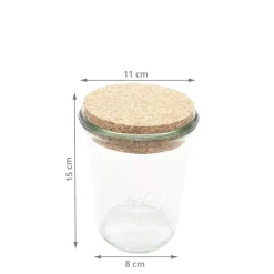 Bocal en verre avec bouchon de liège 900 ml