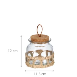 Bocal en verre avec paille tressée 610 ml