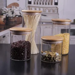 Bocal en verre et bois 1,8 litre