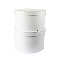 Boîte à chapeaux en carton blanc (M)