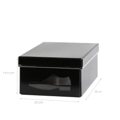 Boîte à chaussures en carton noir avec fenêtre