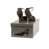 Boîte à chaussures en carton taupe avec fenêtre