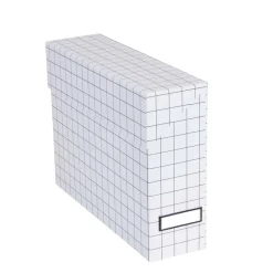 Boîte de classement quadrillée avec étiquette