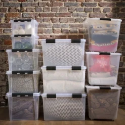 Boîte de rangement en plastique avec couvercle 14 litres