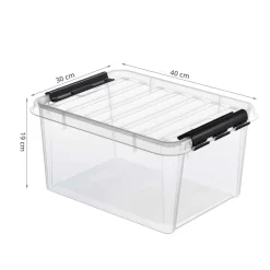 Boîte de rangement en plastique avec couvercle 14 litres