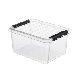 Boîte de rangement en plastique avec couvercle 14 litres