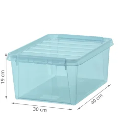 Boîte de rangement en plastique bleu 14 litres