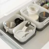 Boîte de rangement en plastique blanc pour cuisine ou salle de bain S