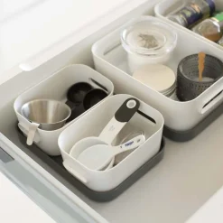 Boîte de rangement en plastique blanc pour cuisine ou salle de bain S