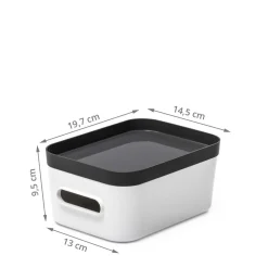 Boîte de rangement en plastique blanc pour cuisine ou salle de bain S