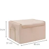 Boîte de rangement en tissu beige avec armature M