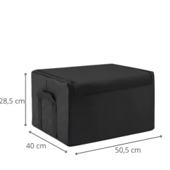 Boîte de rangement en tissu noir avec armature M