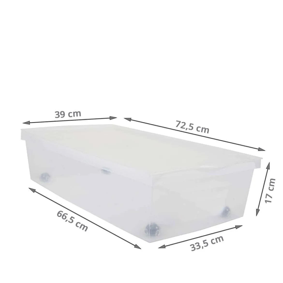 Boîte de rangement sous le lit à roulettes 33 litres