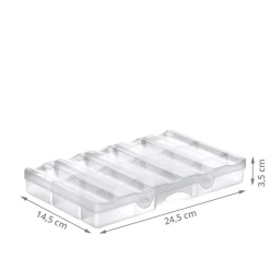 Boîte en plastique transparent à compartiments