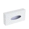 Boîte à mouchoirs blanche à pois dorés