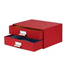 Boîte à 2 tiroirs en carton rouge