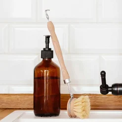Brosse à vaisselle en bois à tête rechargeable