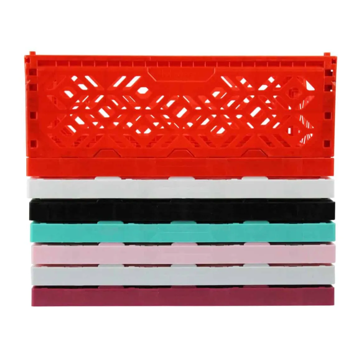 Cagette en plastique turquoise empilable et pliable
