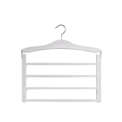 Cintre en bois blanc pour 4 pantalons