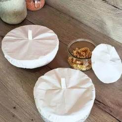 3 couvercles alimentaires en coton bio S