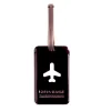 Etiquette de bagage rectangulaire en plastique noir