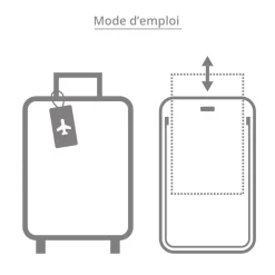 Etiquette de bagage rectangulaire en plastique noir