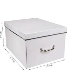Grande boîte de rangement en carton blanc