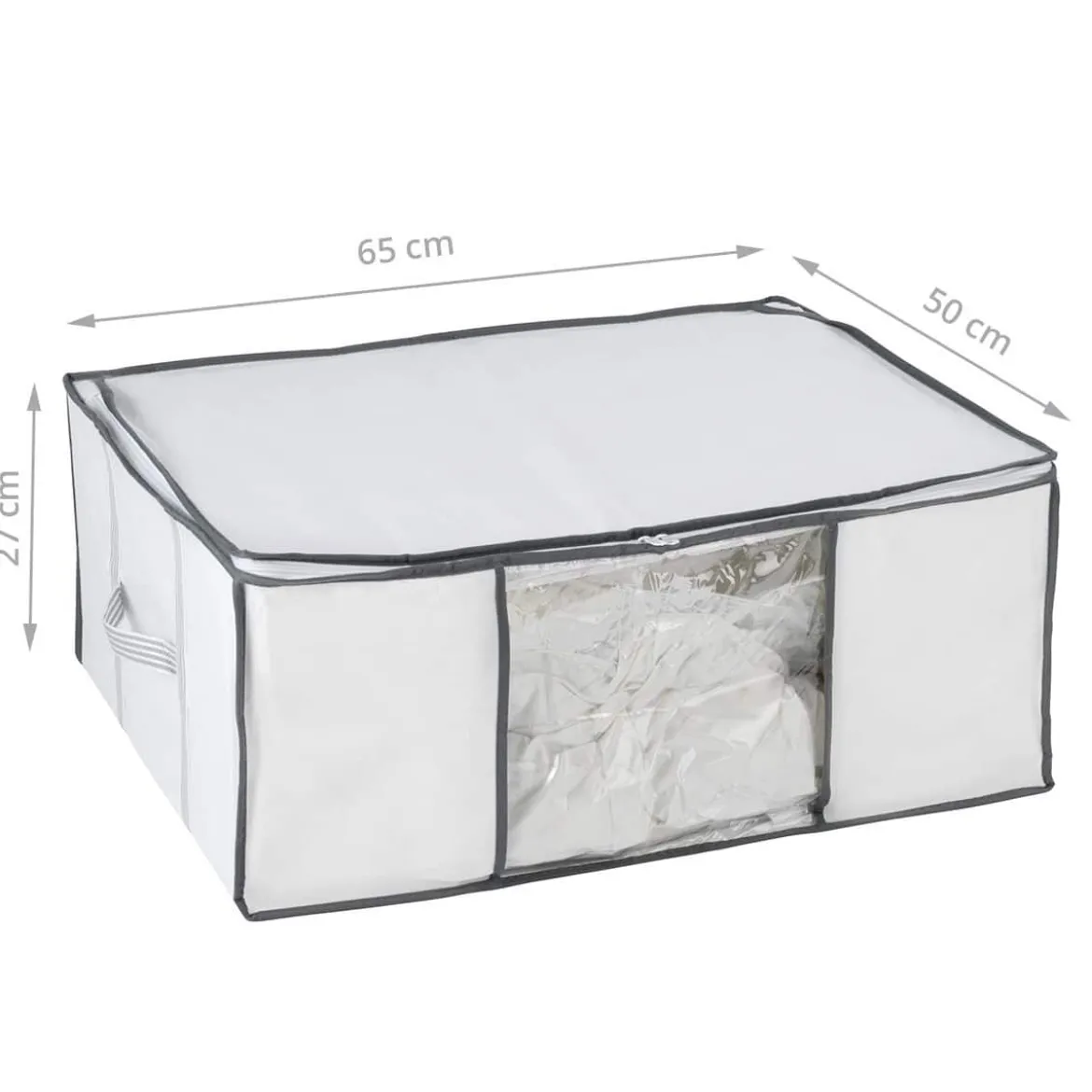 Housse de rangement sous vide blanche avec sangles (L)