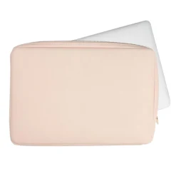 Housse pour ordinateur 15 pouces en simili cuir rose poudré
