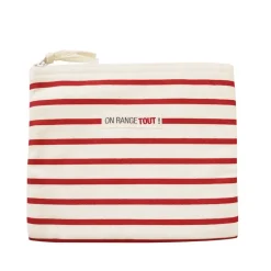 Maxi pochette rayée rouge et blanc