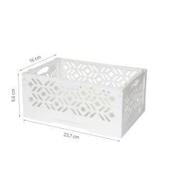 Mini Cagette en plastique blanc empilable et pliable