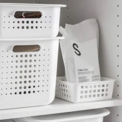 Panier carré pour tiroir de salle de bain en plastique recyclé