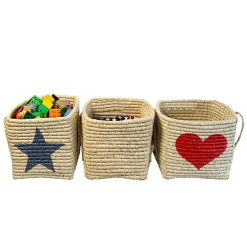 Panier de rangement carré coeur