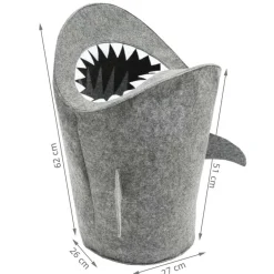 Panier à jouets requin en feutre