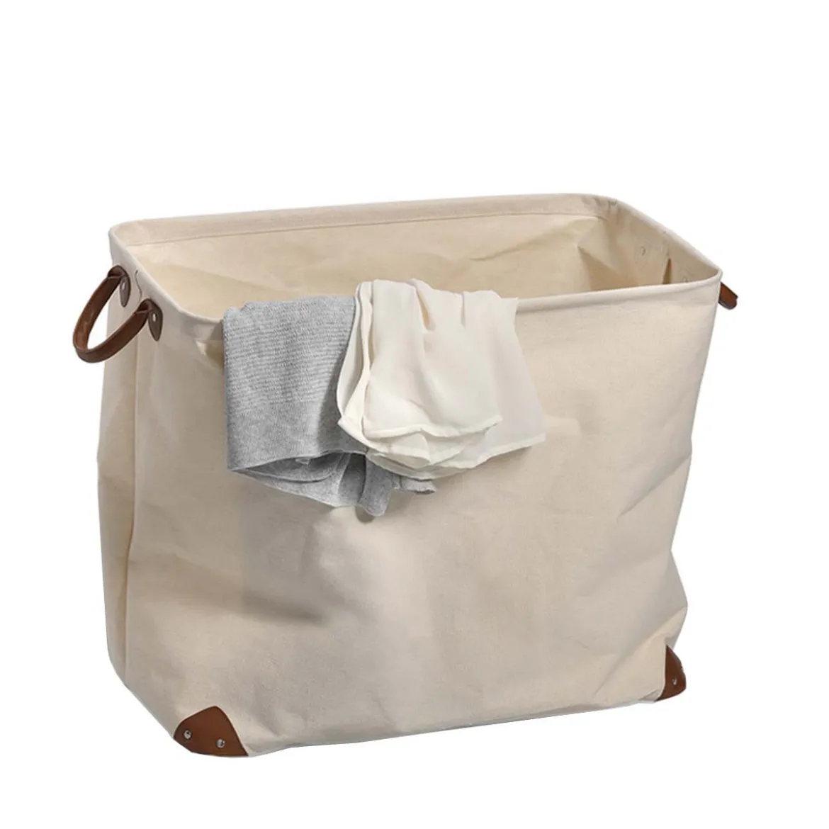 Panier à linge rectangulaire en toile