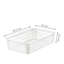 Panier rectangulaire pour tiroir de salle de bain en plastique recyclé