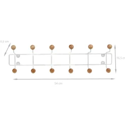 Patère au style scandinave avec 6 double crochets