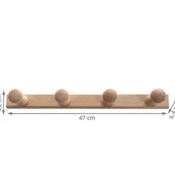 Patère en bois 4 têtes