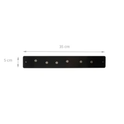 Petite barre magnétique murale noire avec 6 aimants fins et puissants