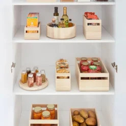 Plateau tournant en bois à rebord