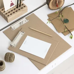 Porte bloc à pince A5 en carton kraft