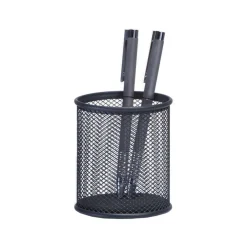 Pot à crayons en maille métallique noire