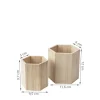 2 pots à crayons hexagonaux en bois