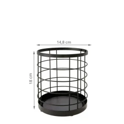 Pot à ustensiles en métal noir