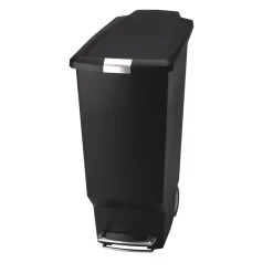 Poubelle noire étroite de 40 L à 2 roues pour extérieur ou intérieur - Simple Human