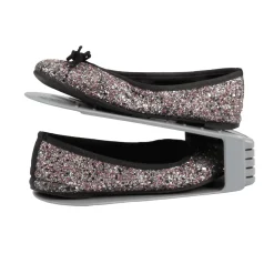 4 Range-chaussures en plastique gris clair